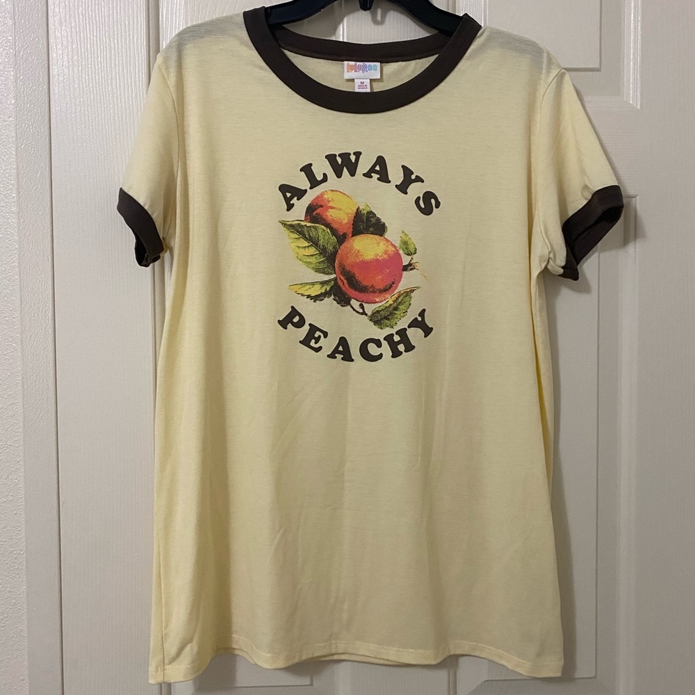 Lularoe Liv T - Always Peachy - Pale Yellow - Vintage Vibes